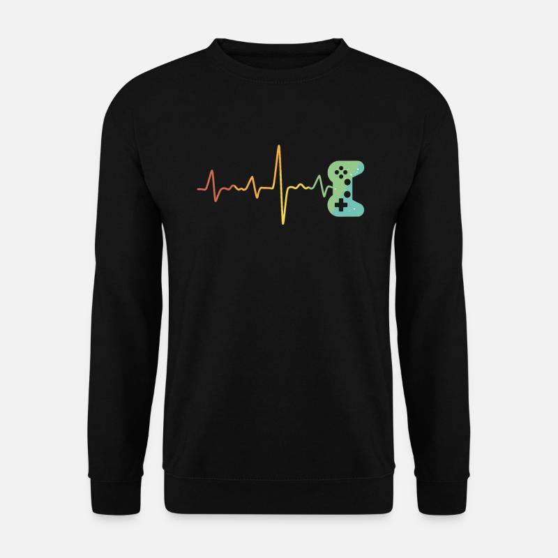 Gamer Controller Heartbeat Frequency Gaming - Sweat-shirt Unisexe - noir