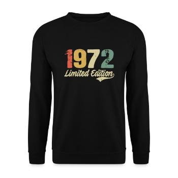 50th birthday 50 years gift born in 1972 - Unisex Sweatshirt - black - Front - Alina (178cm) & Michal (187cm)