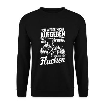 Wandern Bergsteiger Lustiges Wandern Spruch - Unisex Pullover - Schwarz - Vorne - Alina (178cm) & Michal (187cm)