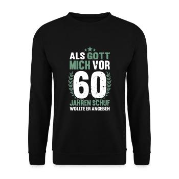 60. Geburtstag 60 Jahre Mann Frau Vintage - Unisex Pullover - Schwarz - Vorne - Alina (178cm) & Michal (187cm)
