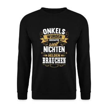 Onkel Nichte Helden Spruch Vintage Geschenk - Unisex Pullover - Schwarz - Vorne - Alina (178cm) & Michal (187cm)