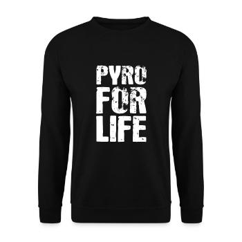 Pyro For Life fireworks New Years Eve pyrotechnics - Unisex Sweatshirt - black - Front - Alina (178cm) & Michal (187cm)