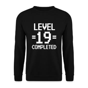19th Birthday Retro Level 19 Years Party - Unisex Sweatshirt - black - Front - Alina (178cm) & Michal (187cm)