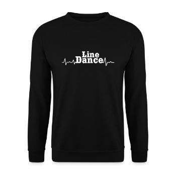 Linedance Herzschlag EKG Puls Geschenk - Unisex Pullover - Schwarz - Vorne - Alina (178cm) & Michal (187cm)