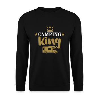 Camper Camping King Partnerlook Gift - Unisex Sweatshirt - black - Front - Alina (178cm) & Michal (187cm)