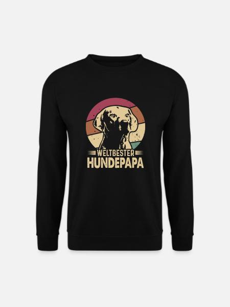 Weltbester Hunde Papa Ridgeback Retro Vatertag - Unisex Pullover - Schwarz