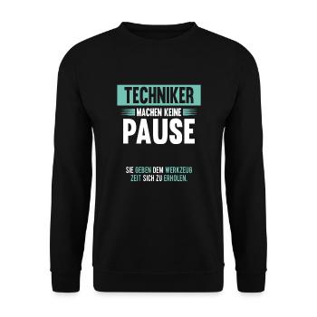 Techniker Lustige Technik Handwerker Geschenk - Unisex Pullover - Schwarz - Vorne - Alina (178cm) & Michal (187cm)