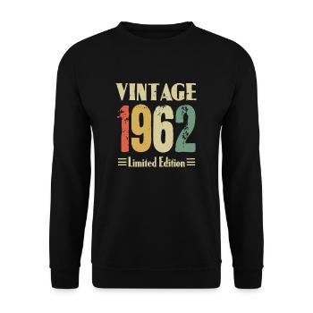 60ème anniversaire Millésime 1962 Millésime 60 ans - Sweat-shirt Unisexe - noir - Devant - Alina (178cm) & Michal (187cm)