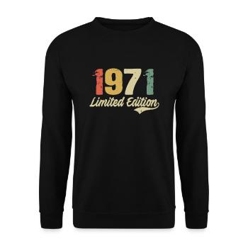 51e anniversaire Cadeau de 51 ans né en 1971 - Sweat-shirt Unisexe - noir - Devant - Alina (178cm) & Michal (187cm)