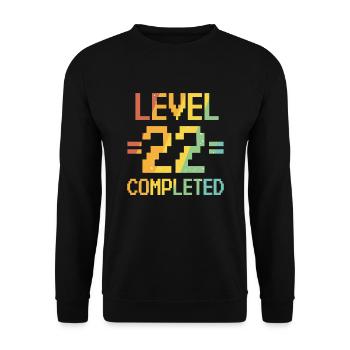 Fête du 22ème anniversaire rétro niveau 22 ans - Sweat-shirt Unisexe - noir - Devant - Alina (178cm) & Michal (187cm)