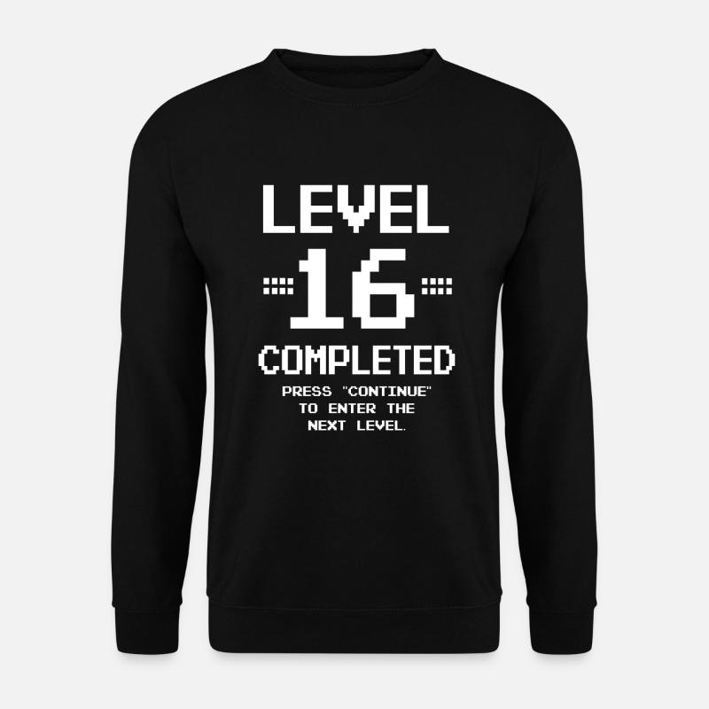 16. Geburtstag Retro Level 16 Jahre Party - Unisex Pullover - Schwarz
