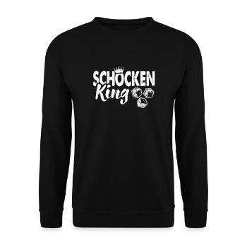 Schocken heißt das Spiel Trinkspiel Schocken King - Unisex Pullover - Schwarz - Vorne - Alina (178cm) & Michal (187cm)