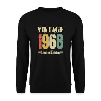 54ème Anniversaire Millésime 1968 Millésime 54 ans - Sweat-shirt Unisexe - noir - Devant - Alina (178cm) & Michal (187cm)
