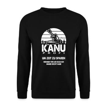 Kanu Profi Kanusport Kajak Wassersport Vintage - Unisex Pullover - Schwarz - Vorne - Alina (178cm) & Michal (187cm)