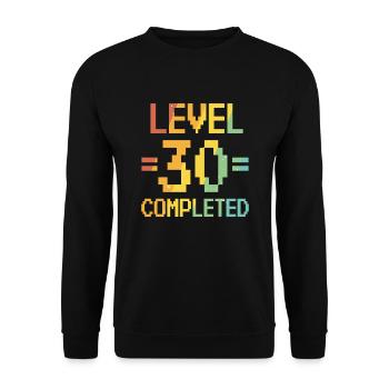 Fête du 30e anniversaire rétro niveau 30 ans - Sweat-shirt Unisexe - noir - Devant - Alina (178cm) & Michal (187cm)