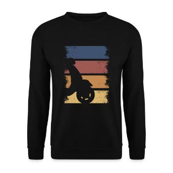 Scooter Tuning Moped Retro Mofa Roller Vintage - Unisex Pullover - Schwarz - Vorne - Alina (178cm) & Michal (187cm)