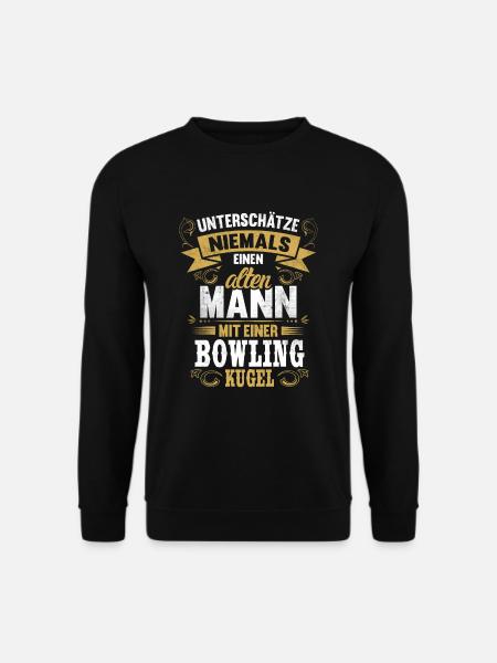 Bowling Kugel Bowler Mann Vintage - Unisex Pullover - Schwarz
