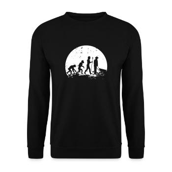 Gärtner Evolution Garten Vintage Gartenarbeit - Unisex Pullover - Schwarz - Vorne - Alina (178cm) & Michal (187cm)