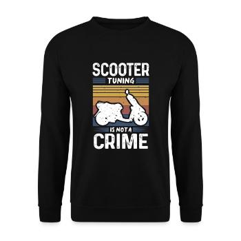 Scooter Tuning Is Not A Crime Mofa Roller Retro - Unisex Sweatshirt - black - Front - Alina (178cm) & Michal (187cm)