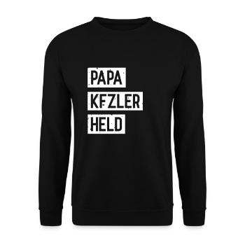 Papa KFZler Hero mécanicien tuning visseuse père - Sweat-shirt Unisexe - noir - Devant - Alina (178cm) & Michal (187cm)