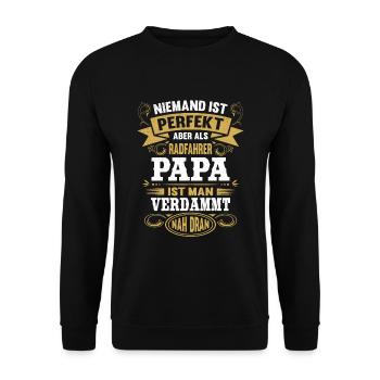 Radfahrer Papa Vater Fahrrad Fahrer Vatertag - Unisex Pullover - Schwarz - Vorne - Alina (178cm) & Michal (187cm)