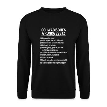 Schwäbisches Grundgesetz - Unisex Pullover - Schwarz - Vorne - Alina (178cm) & Michal (187cm)