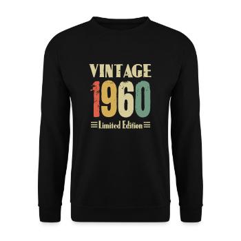 62ème anniversaire Vintage 1960 Millésime 62 ans - Sweat-shirt Unisexe - noir - Devant - Alina (178cm) & Michal (187cm)