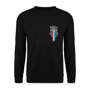 Bear Teddy Rainbow LGBT Pride Gay CSD - Unisex Sweatshirt - black - Front - Alina (178cm) & Michal (187cm)