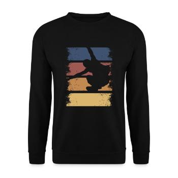 Parkour Freerunning Parcouring Retro Vintage - Unisex Pullover - Schwarz - Vorne - Alina (178cm) & Michal (187cm)