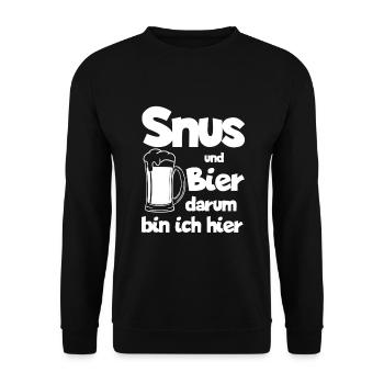 Snus Tabak Nikotin Schweden - Unisex Pullover - Schwarz - Vorne - Alina (178cm) & Michal (187cm)
