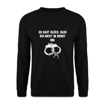 Polizist Polizeibeamte Beamter Polizei - Unisex Pullover - Schwarz - Vorne - Alina (178cm) & Michal (187cm)