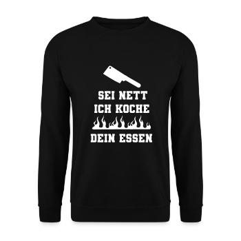 Koch Küche Hobbykoch Küchenmeister Kochen Geschenk - Unisex Pullover - Schwarz - Vorne - Alina (178cm) & Michal (187cm)