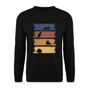 Rat House Rat Rodent Rat Owner Vintage - Unisex Sweatshirt - black - Front - Alina (178cm) & Michal (187cm)