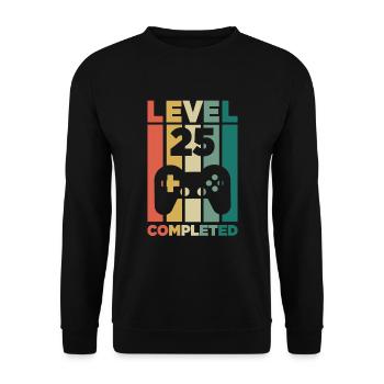 25th Birthday Gamer Level 25 Years Gift - Unisex Sweatshirt - black - Front - Alina (178cm) & Michal (187cm)