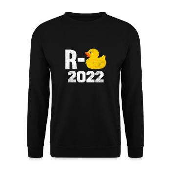 Rentner 2022 Ruhestand R-Ente Pension Rente - Unisex Pullover - Schwarz - Vorne - Alina (178cm) & Michal (187cm)