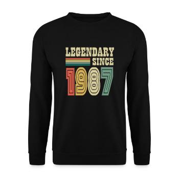 35ème anniversaire Retro Legendär depuis 1987 cadeau - Sweat-shirt Unisexe - noir - Devant - Alina (178cm) & Michal (187cm)