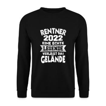 Rentner 2022 eine Legende Verlässt das Gelände - Unisex Pullover - Schwarz - Vorne - Alina (178cm) & Michal (187cm)