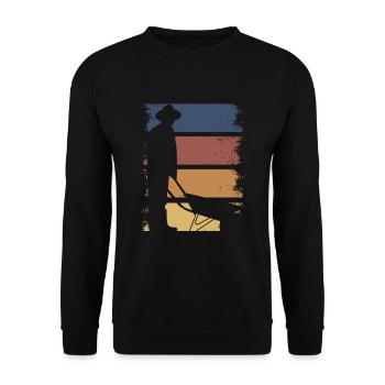 Jardinier rétro jardin vintage style jardinage - Sweat-shirt Unisexe - noir - Devant - Alina (178cm) & Michal (187cm)