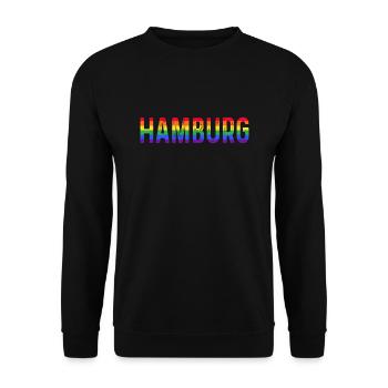 Equality Hamburg Gay Pride LGBT Ally CSD - Unisex Pullover - Schwarz - Vorne - Alina (178cm) & Michal (187cm)