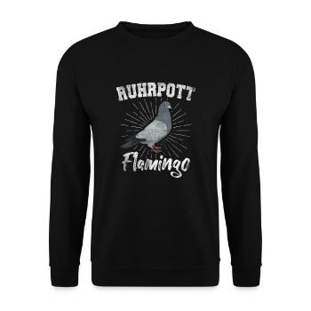 Tauben Ruhrpott Flamingo Taube Taubenzüchter - Unisex Pullover - Schwarz - Vorne - Alina (178cm) & Michal (187cm)