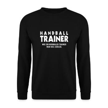 Handball Trainer Handballer Handballspieler - Unisex Pullover - Schwarz - Vorne - Alina (178cm) & Michal (187cm)