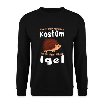 Igel Menschen Kostüm Lustiges Stacheltier - Unisex Pullover - Schwarz - Vorne - Alina (178cm) & Michal (187cm)