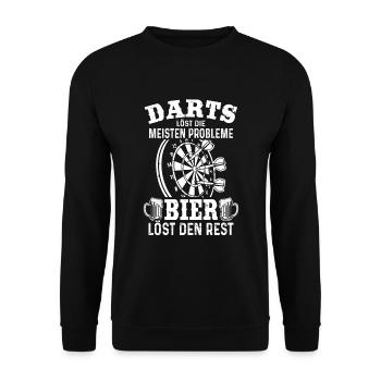 Darts löst die meisten Probleme Bier den Rest Dart - Unisex Pullover - Schwarz - Vorne - Alina (178cm) & Michal (187cm)