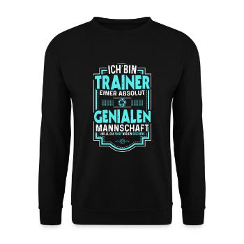 Handball Trainer Spruch Lustig Handballer - Unisex Pullover - Schwarz - Vorne - Alina (178cm) & Michal (187cm)