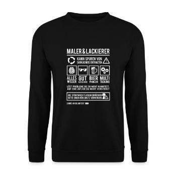 Maler Meister Lackierer Handwerker Malermeister - Unisex Pullover - Schwarz - Vorne - Alina (178cm) & Michal (187cm)