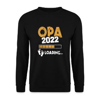 Werdender Opa 2022 Loading Nachwuchs Großvater - Unisex Pullover - Schwarz - Vorne - Alina (178cm) & Michal (187cm)