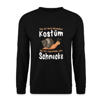 Schnecke Menschen Kostüm Lustige Schnecken - Unisex Pullover - Schwarz - Vorne - Alina (178cm) & Michal (187cm)