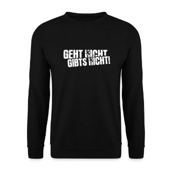 Geht Nicht Gibt’s Nicht Handwerker Geschenk - Unisex Pullover - Schwarz - Vorne - Alina (178cm) & Michal (187cm)