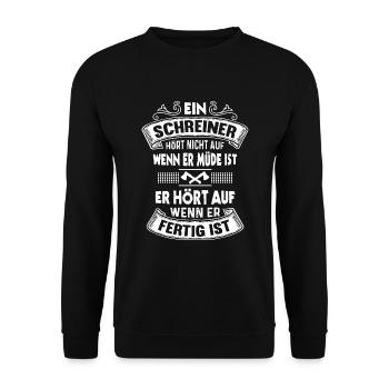 Schreiner Meister Handwerker Lustiger Tischler - Unisex Pullover - Schwarz - Vorne - Alina (178cm) & Michal (187cm)