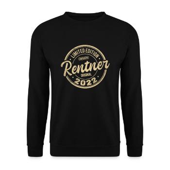 Rente 2022 Ruhestand Legende Pension Vintage Retro - Unisex Pullover - Schwarz - Vorne - Alina (178cm) & Michal (187cm)
